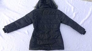 Quilted Winter Coat with fur Hood