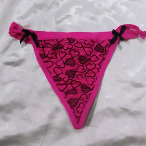 Black Thong Panty with Pink