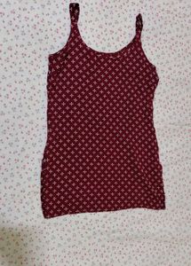 Maroon Printed Camisole Top