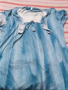 korea Blue Tie-Dye night dress