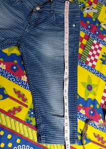 Blue Polka Dot Capri Jeans combo
