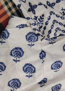 White Blue embroidered Lehenga Set