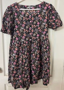 Floral Print Short Sleeve Dress