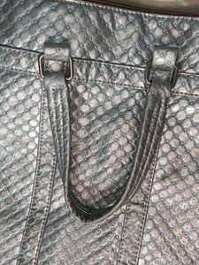 Big Size Silver Quilted Tote Bag