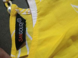 Yellow Floral Print Kurta