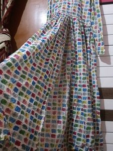 Colorful Patterned Cold Shoulder Dress