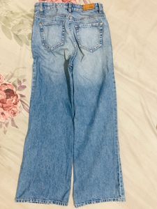 SPYKAR Stylish Wide Leg Light Wash Jeans