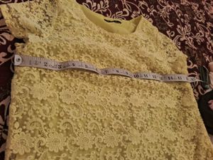 Elegant Yellow Lace Dress