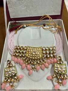 Pink Pearl Dabbi KUNDAN CHOKER Set