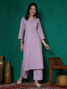 Lavender Kurta Set with Palazzo Pants