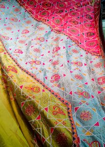 Pastel Multicolour Embroidered Saree