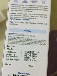 WishCare Hair Growth Roll On Serum Concentrate