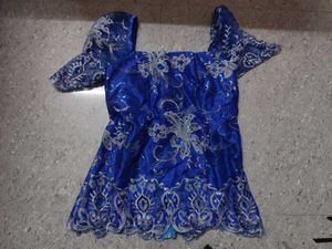 Royal Blue Embroidered Y2k chatpate top