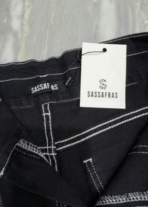 Black Paperbag Waist Shorts