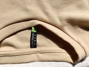 Basic Beige Ribbed T-Shirt