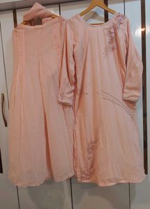 Peach Kurta Set with Dupatta