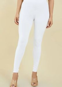 Soch White Solid Cotton Hosiery Churidar Legging