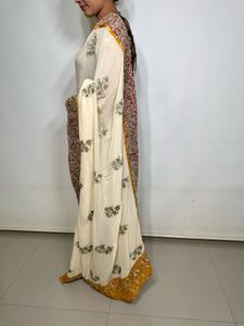 Designer Cream Semi Silk Saree with Brocade Blouse