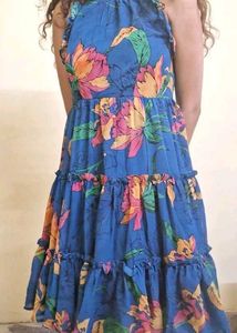 Boho Floral Print Tiered Mini Dress