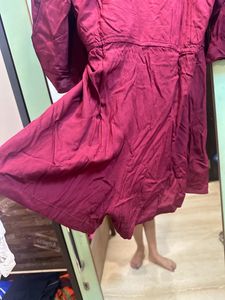 Sera Maroon Solid Playsuit