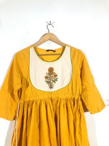 Mustard Yellow Printed Kurta (Women’s)