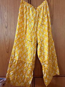 Yellow Embroidered Kurta and Palazzo Set