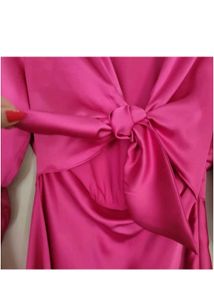 Hot Pink Tie-Front Mini Dress