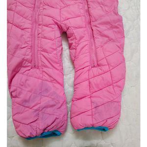 Pink Padded Baby Snowsuit