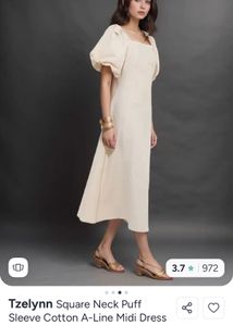 Chic Puff Sleeve Square Neck Dress
