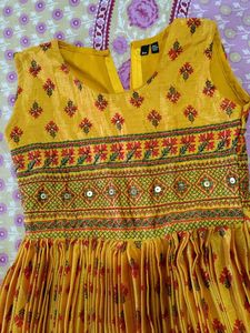 Beautiful Yellow Printed Ethnic Gown
