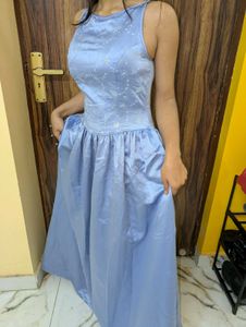 Charming Blue Embellished Dress