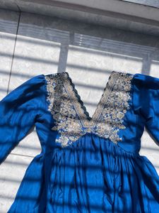 Beautiful Royal Blue Embroidered Gown