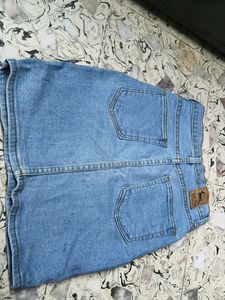Light Wash Denim Mini Skirt