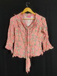 Salmon Floral Printed Top (Woman)