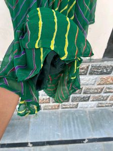 Green lahriya kurta With dupatta