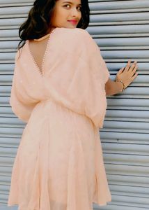 Chic Peach Mini Dress