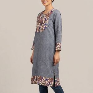Gray Print Kurta