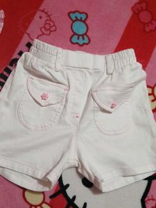 Cute Pink Floral Top &amp; White Shorts Set