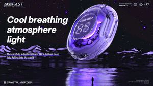T8 Crystal BT earbuds, alfalfa purple