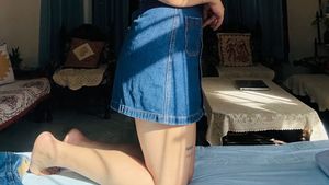 Denim Buttoned Up Mini Skirt