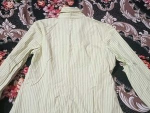 oversized Striped Button-Up Shirt girls