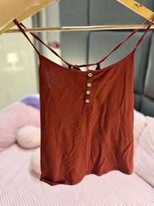 Rusty Orange Spaghetti Strap Tank Top