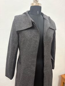 Elegant Gray Wool Blend Coat