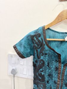 Beautiful Teal Embroidered Kurta