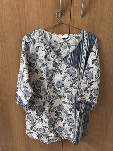 Blue Floral Print Kurta