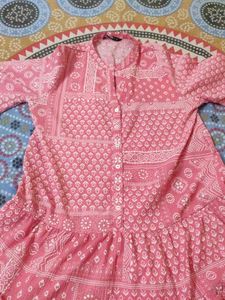 zudio branded Pink Printed Cotton Kurta