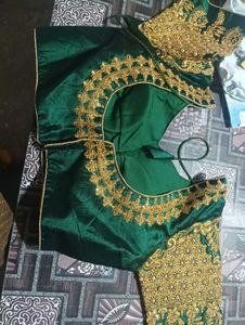 Emerald Green Embroidered Blouse