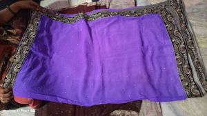 Beautiful Purple Embellished Saree