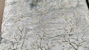 premium velvet leaf design door curtain