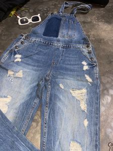 Straight Fit Ripped Dungree
